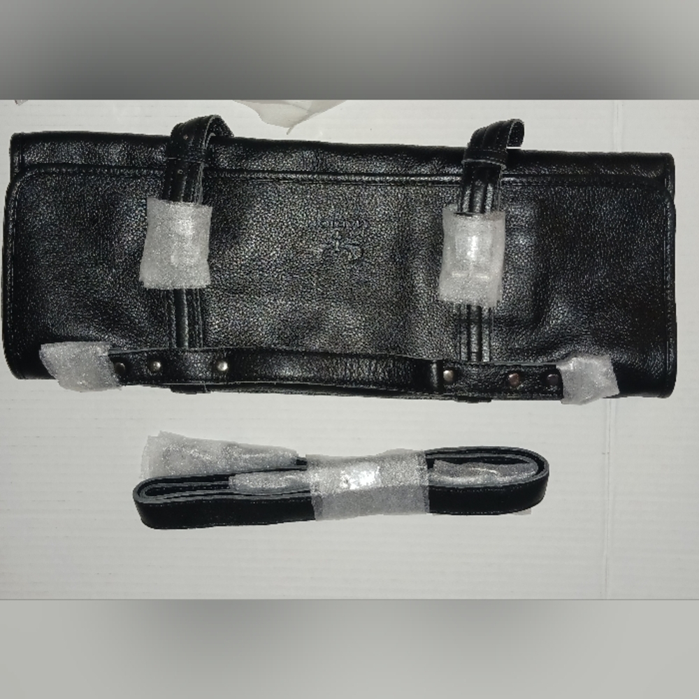 Chef's Knife Roll Bag, LE MINUIT by MARION Genuine Calf Top Grain Black Leather - Picture 9 of 12